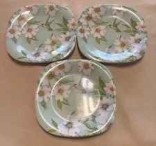 Lot of 3 Keller Charles Philadelphia Melamine Plates Appetizer Dessert Flowers