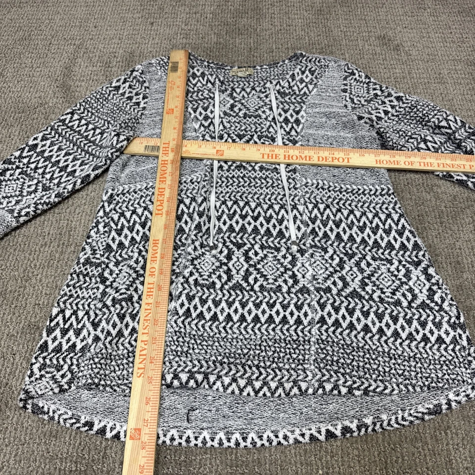 Suéter One World Negro Blanco Ligero Manga Larga Mujer’s Talla Grande Foto 2 de 4