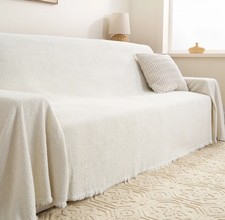 Slashop Sofa Cover Pet Fur/Snag Resistant Waterproof 72x120 Inches Pure Snow