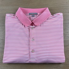 Peter Millar Summer Comfort Shirt Men  s L Stripe Performance Stretch Golf Polo