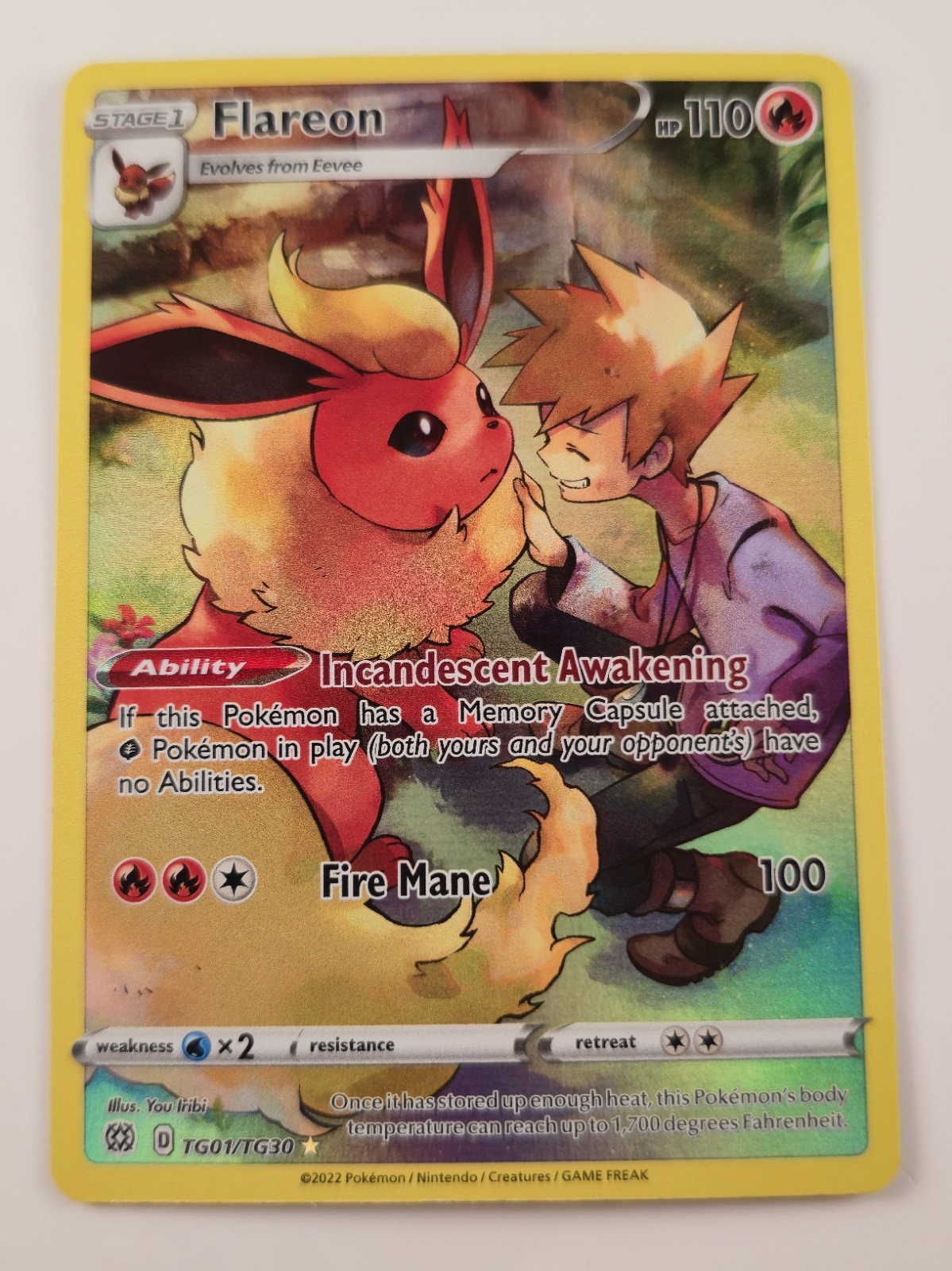 Pokemon Card TCG - Flareon TG01/TG30 (Trainer Gallery) - Brilliant Stars - LP