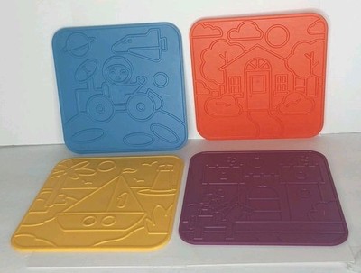 4- Tupperware Tupper Toys Rubbing Plates Vintage 90s 