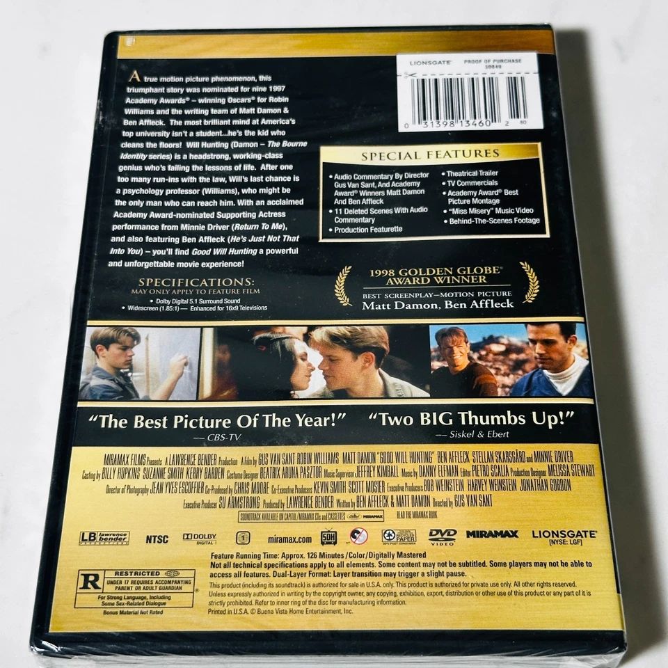 Good Will Hunting - DVD - New / Sealed - Robin Williams - Matt Damon - Image 2 of 4