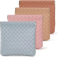 4PCS Small Makeup Bag for Purse，Waterproof Leather Portable Mini Makeup Bag,Snap