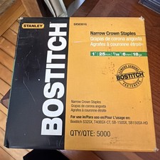 STANLEY BOSTITCH SX50351G NARROW CROWN STAPLES QTY 5000 1" 7/32 18 GAUGE