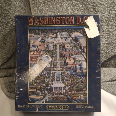 NEW Eric Dowdle Folk Art Jigsaw Puzzle Washington DC 500 pcs 24''x18'' Nation Cap