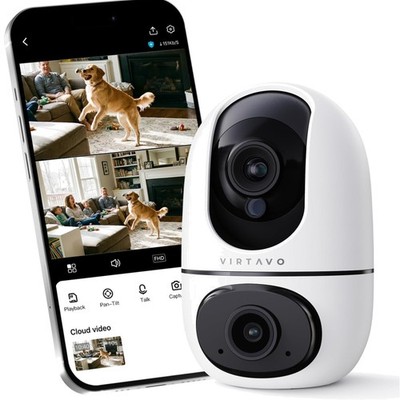 XD1 Indoor Security WiFi Camera, No Subscription Required, Dual-Lens 360° PTZ...
