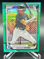 2024 BOWMAN ABRAHAM NUNEZ AQUA CHROME SHIMMER REFRACTOR 28/125 BCP-56 WHITE SOX