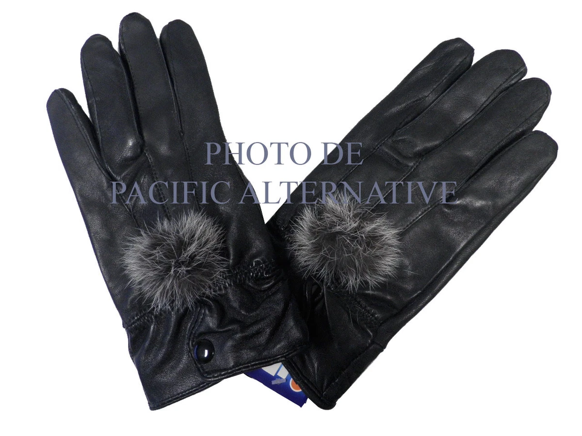 Gants en cuir Minelli : Achat occasion | Gants (femme) Minelli Noir Neuf, sans étiquette