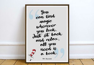 Dr Seuss Quote Art Print Wall Art Poster Print Literary Quotes Kids Print Ebay