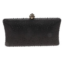 Gold Tone Fashion Satin Rhinestone Clutch Evening Bag BZY222-BLK