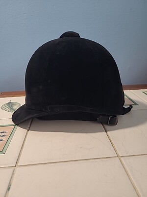VTG Beaufort Hunt Cap Riding Helmet Size Med 7-7 1/8 Velvet Equestrian Hat READ VTG Beaufort Hunt Cap Equestrian Riding Helmet Black Velvet  main image 4