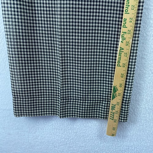 ISSEY MIYAKE Pants Women 10 Wool Gingham Check Wide Trouser High Waist Black Vtg - Picture 10 of 13