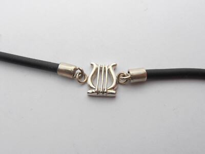 Cetra: Cozzi Gioielli Bracelet in Sterling Silver 925 and Rubber Lyre Musician
