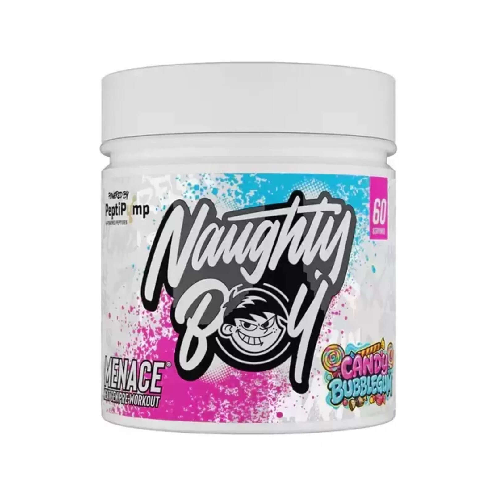 NAUGHTY BOY MENACE VERSION 2 PRE-WORKOUT ENERGY PUMP 420G CANDY BUBBLEGUM
