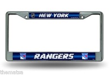 NEW YORK RANGERS NHL GLITTER CHROME MADE IN USA CAR LICENSE PLATE FRAME