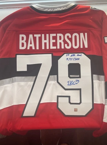 🔥🔥🔥🔥Drake Batherson Ottawa Senators Signed w/ script Retro NHL  100 Classic