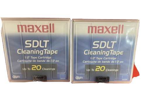 2 NEW MAXELL SDLT Cleaning Cartridge Tape SuperDLT 183710