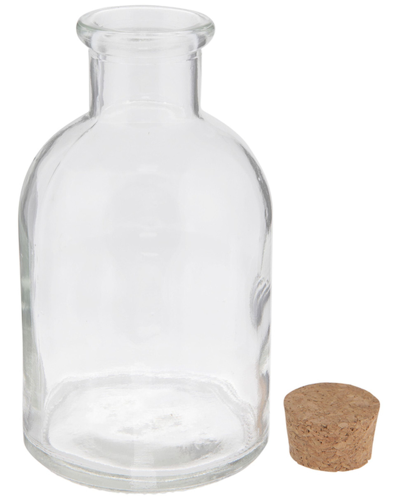 Clear Glass DRUGGIST BOTTLE 6 3/4" prescription pharmacy Apothecary Jar 18 oz