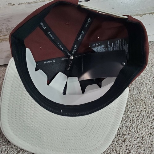 Hurley Hat Seaside Hat Flat Bill Snap Back Quality Goods Red / Maroon with Patch - Picture 8 of 12