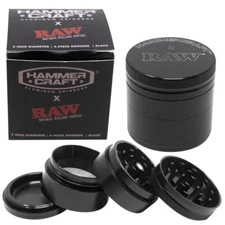 RAW X HAMMERCRAFT GRINDER 4PC 2" BLACK (FREE SHIPPING)