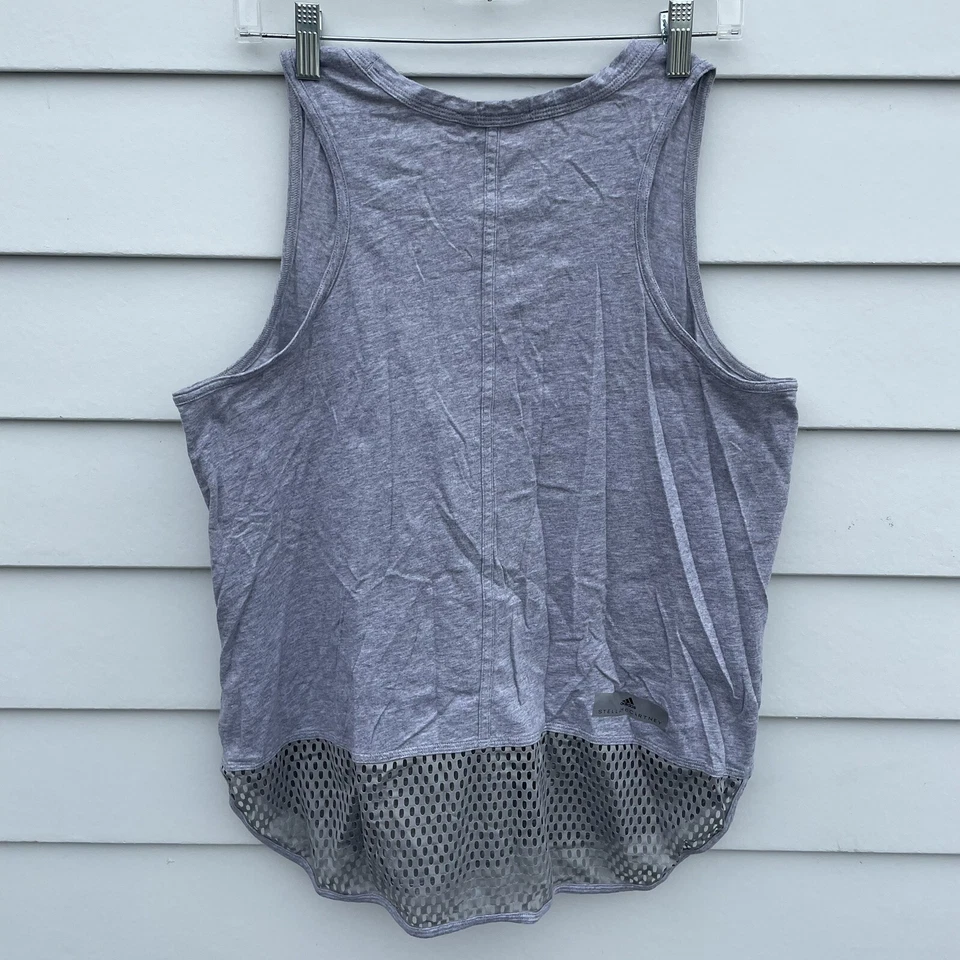 Adidas x Stella Mccartney Womens Essential Logo Tank Top Sleeveless Shirt Gray M - Image 4 of 4