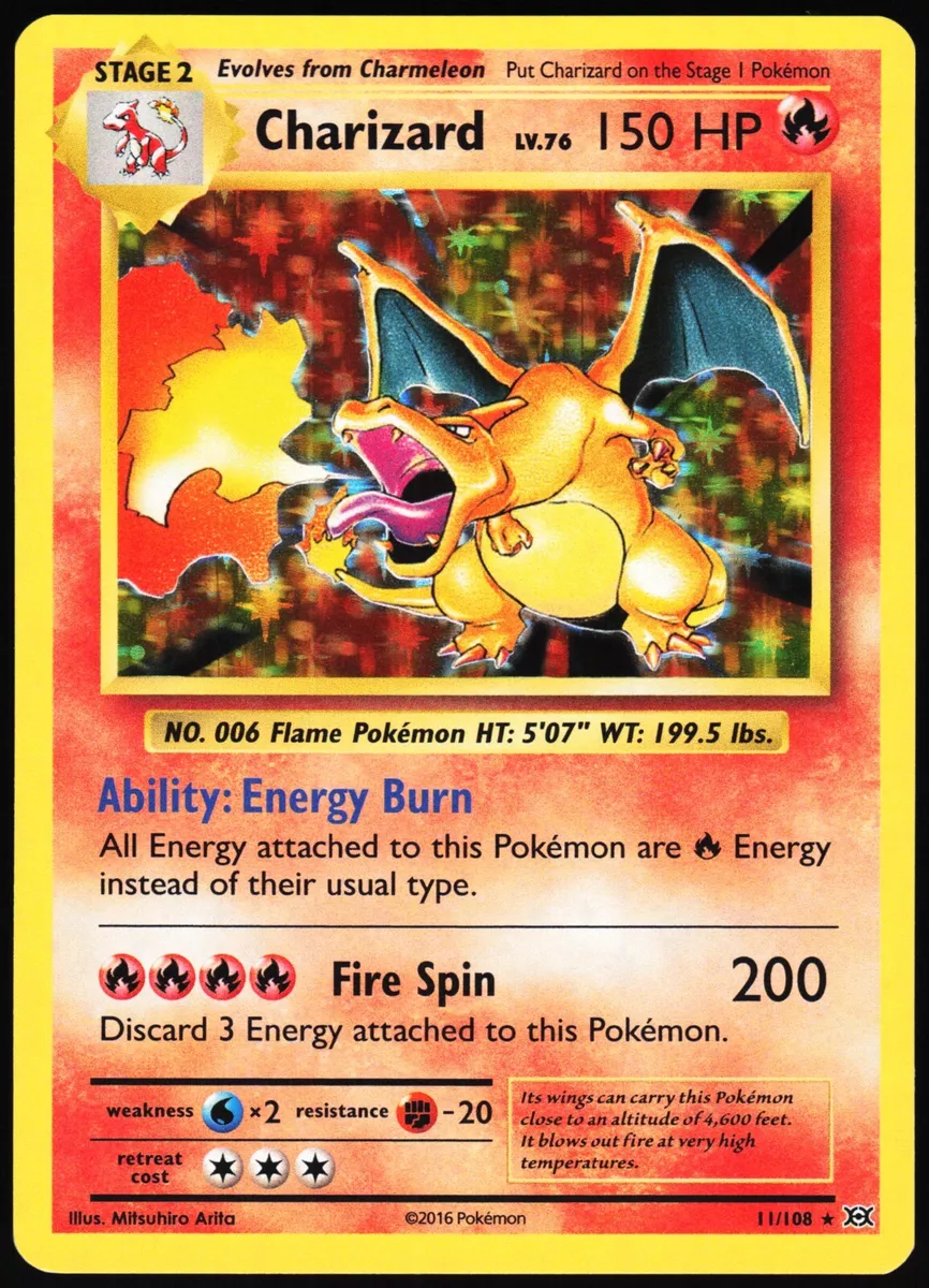 Charizard-Holo 2016 Pokemon TCG XY Evolutions #11/108 - 2016 - US