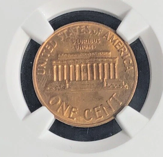 Lincoln Penny error 1971 D 1C Mint Error MS 65 RB Reverse Struck Thru NGC Cert - Image 4 of 4