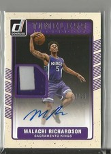 2016-17 Panini Donruss Malachi Richardson Autograp Jersey Patch Card #ed. 8 / 25