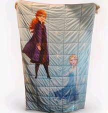 Disney Frozen II Kids Elsa  Anna Bed Throw Blanket Blue/Purple Soft Heavier