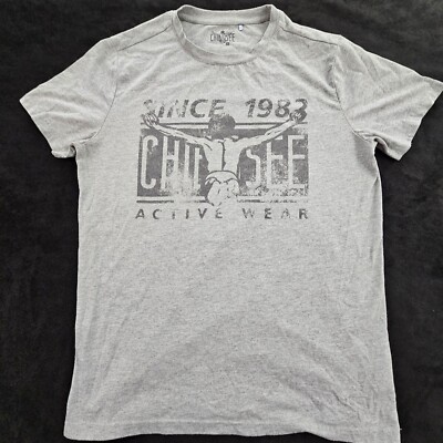 Chiemsee Active Wear Windsurfing Gray Short Sleeve Cotton Blend T-Shirt Men's M