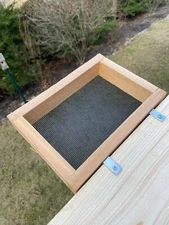 Bird Feeder - Small Size  cedar tray type bird feeder for Wooden deck railing.