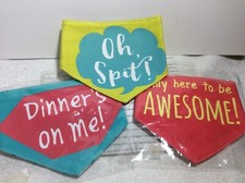 BANDANA BIB New in plastic bag Ganz 100 Cotton Fits baby 0 to 6 months SET OF 3