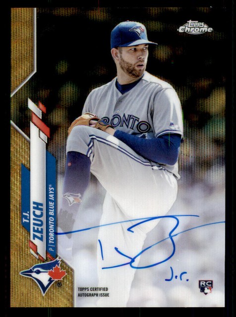 2020 Topps Chrome Rookie AUTO Gold Wave Refractors #RATZ T.J. Zeuch /50