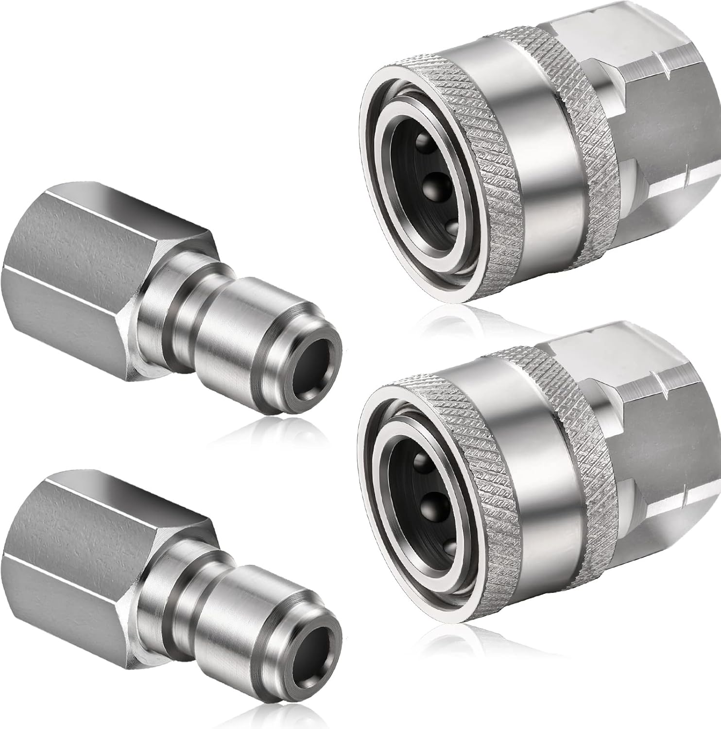 Shimeyao 2 Sets NPT 1/4 Inch Pressure Washer Coupler Quick Connect Plug Male