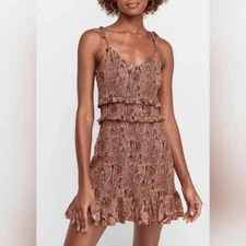 Express animal print smocked mini sundress small resort wear beach cruise travel