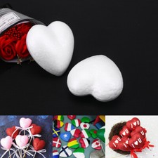 10pcs White Polystyrene Foam Hearts Crafting for DIY Crafts and Decorative