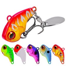 5PCS Wobble Rotating Metal Vib Vibration Bait Winter Fishing Spinner Spoon Lure