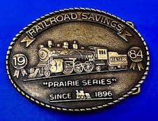 Railroad Savings and Loan Prairie Series 1984 3 Collector Series Belt Buckle