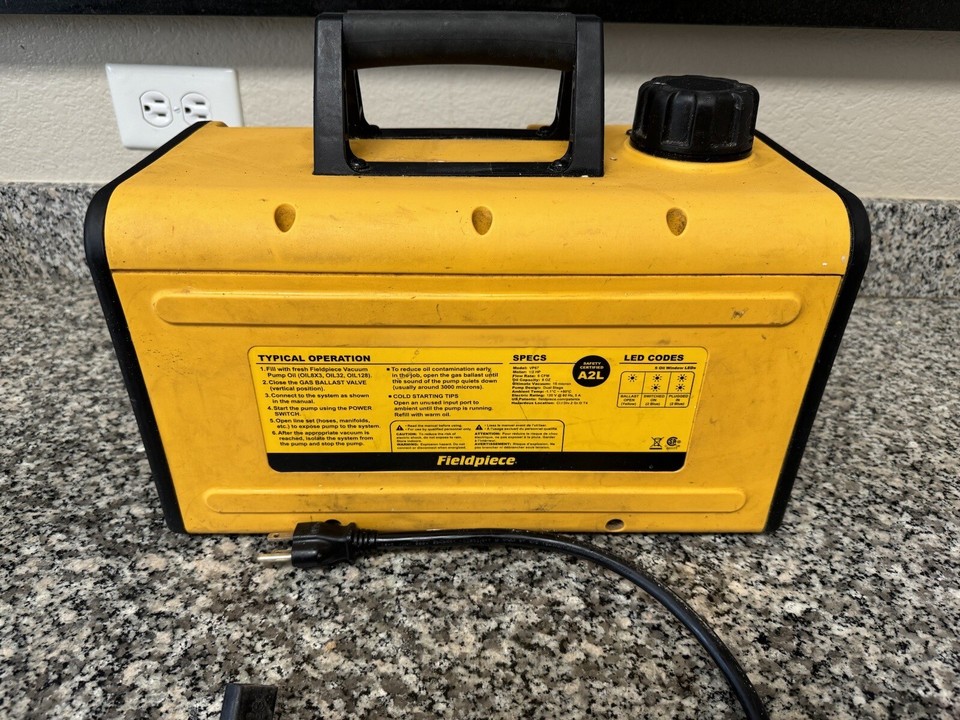 Fieldpiece VP67 6 CFM Dual Stage Vacuum Pump 872641004828 eBay