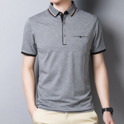 ZONBAILON Men's Solid Soft Summer Fashion Loose Short Sleeve Polo Shirt
