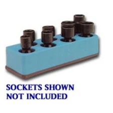 Mechanics Time Saver 880 3/8 in. Dr Univ Neon Blue 8 Hole Impact Socket Holder