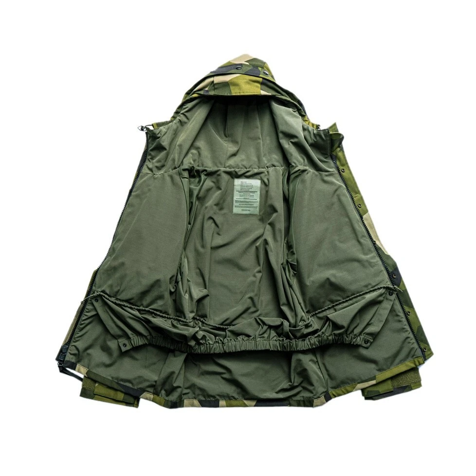 Rare Swedish M90 Woodland Camo Cold Weather Parka ECWCS Shell 