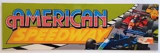 Vintage 1987 PGD American Speedway Arcade Marquee Header Backlit