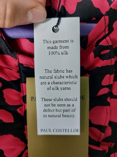 PAUL COSTELLOE Silk Shirt Top - Size UK 12 Leopard Print Red Black BNWT RRP £129 - Picture 8 of 11