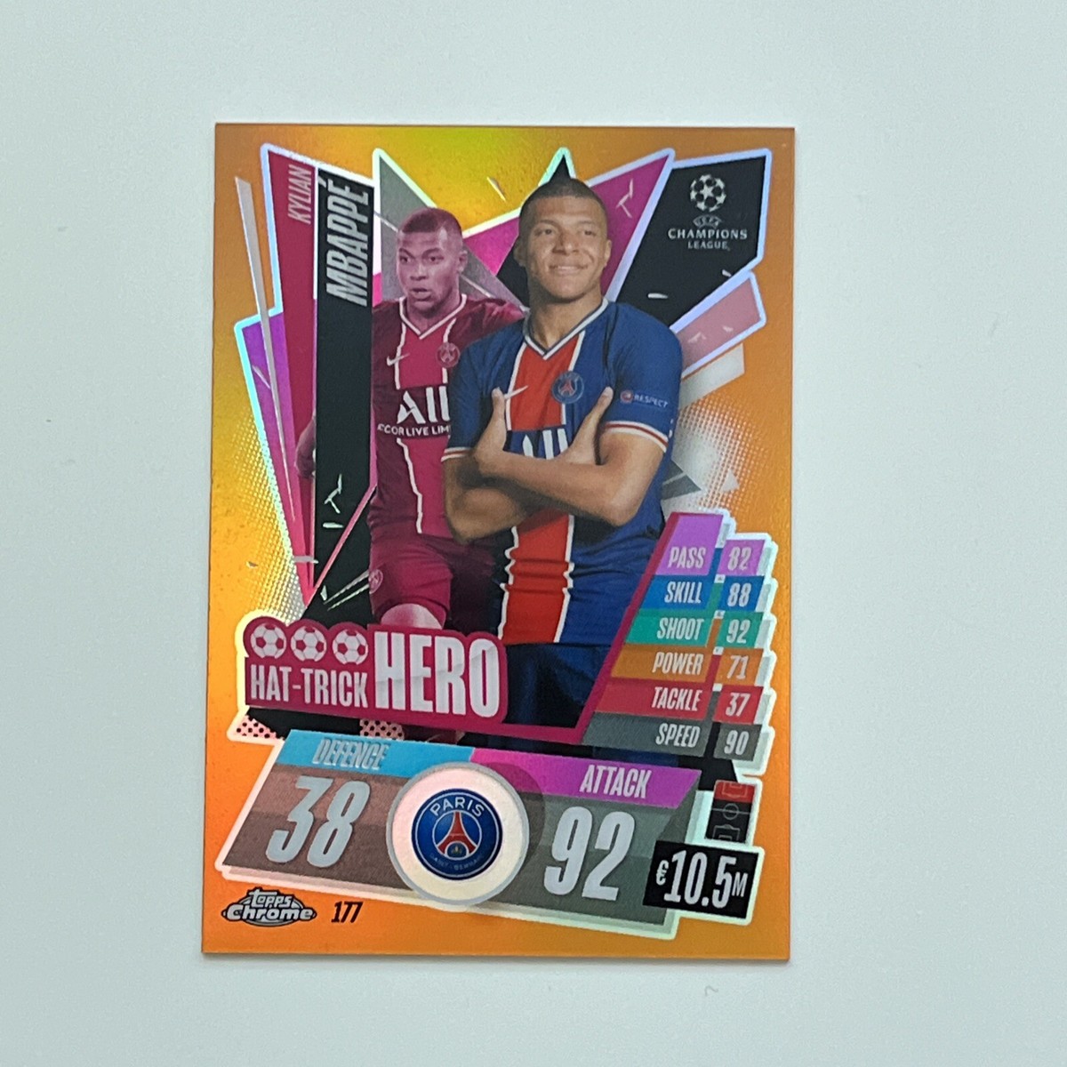 KYLIAN MBAPPE Orange /25 - 177 - 2021/22 Topps Match Attax Chrome