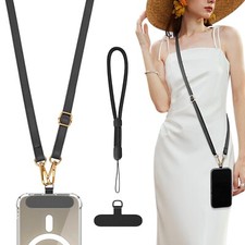 TiMOVO Phone Crossbody Strap, Adjustable Phone Lanyard with 1  Leather Phon
