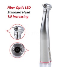 Dental 1:5 Increasing Fiber Optic LED Electric Contra Angle Handpiece Fit Motor