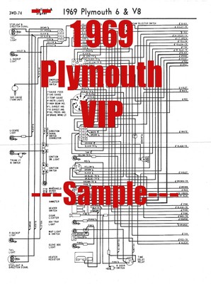 1969 Plymouth Fury VIP Full Car Wiring Diagram *High Quality Printed