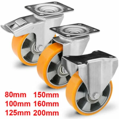 PROCASTORS Transportrollen Schwerlastrollen Lenkrollen Bremse 100 125 160 200 mm 500 1500kg